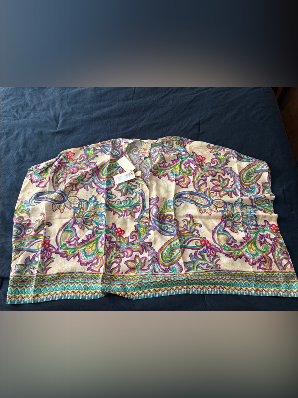Johnny Was Aletika Pomcho - Paisley Embroidery S/M Color PMB MSRP$318